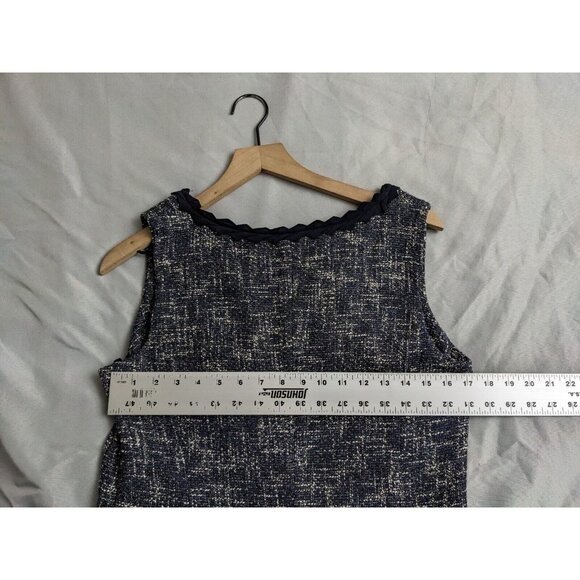 Talbots Dress Blue Tweed Sheath Sleeveless Cotton Blend Womens Size 10 - Picture 8 of 9